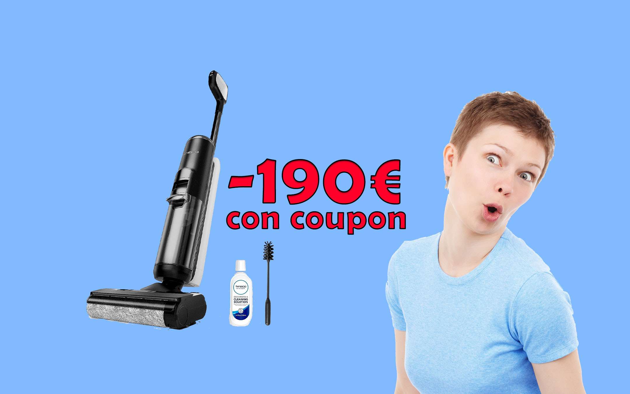 Aspirapolvere Smart senza fili lava e aspira: -190€ con coupon