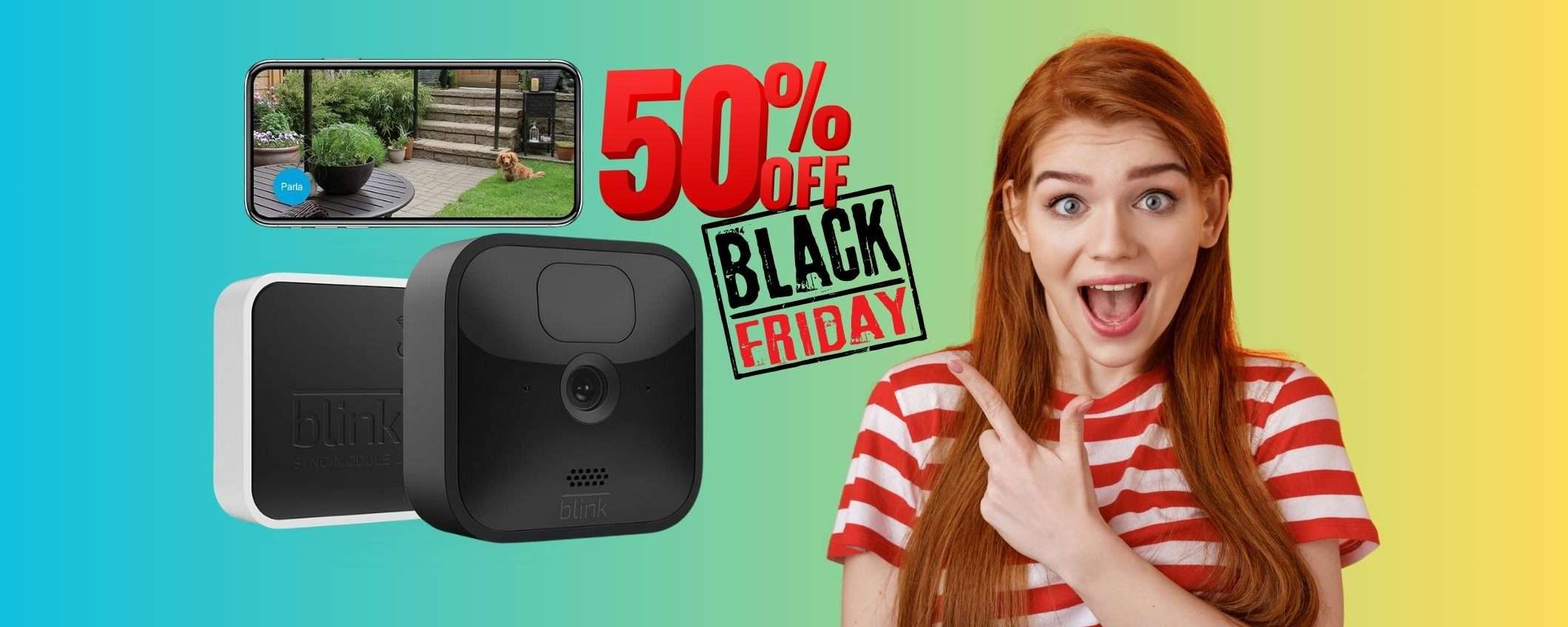 Blink Outdoor: videocamera di sicurezza HD con Alexa al 50% Blink Outdoor: videocamera di sicurezza HD con Alexa al 50%