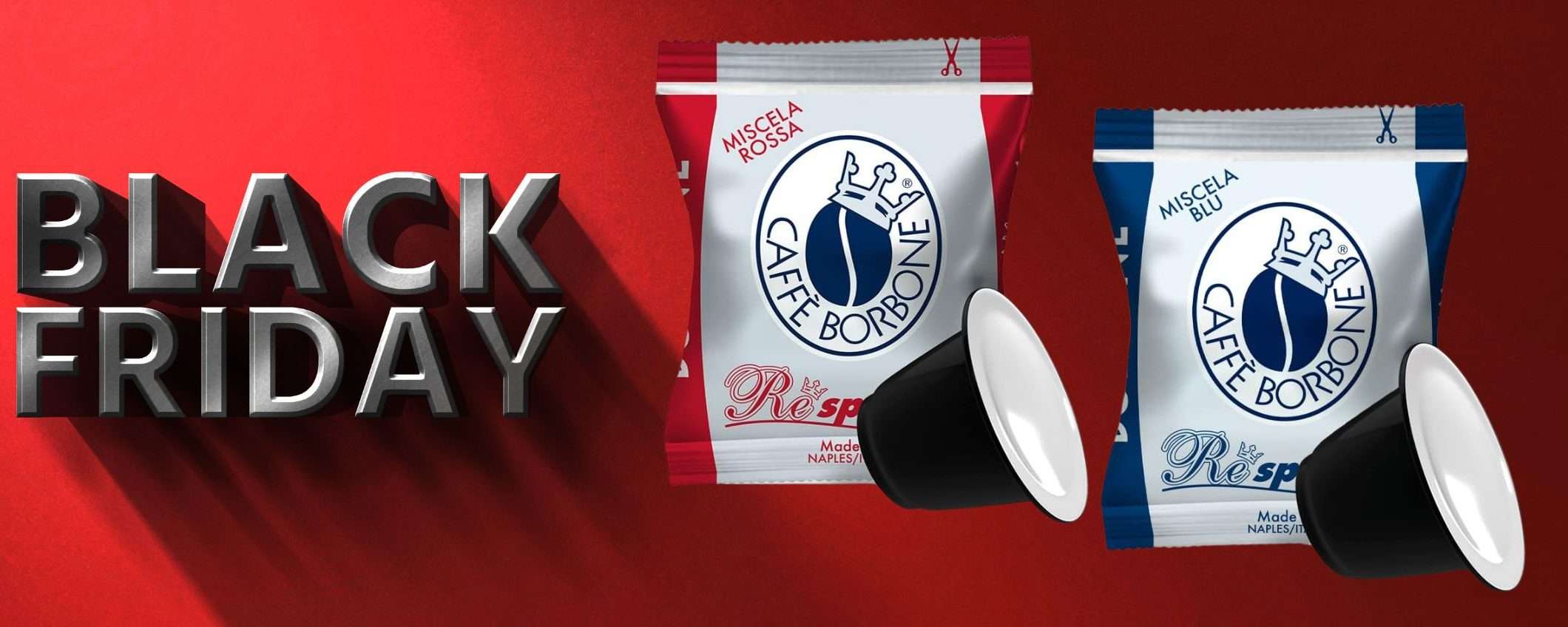 Borbone capsule Nespresso Blu e Rossa: prezzo BOMBA al Black Friday Amazon