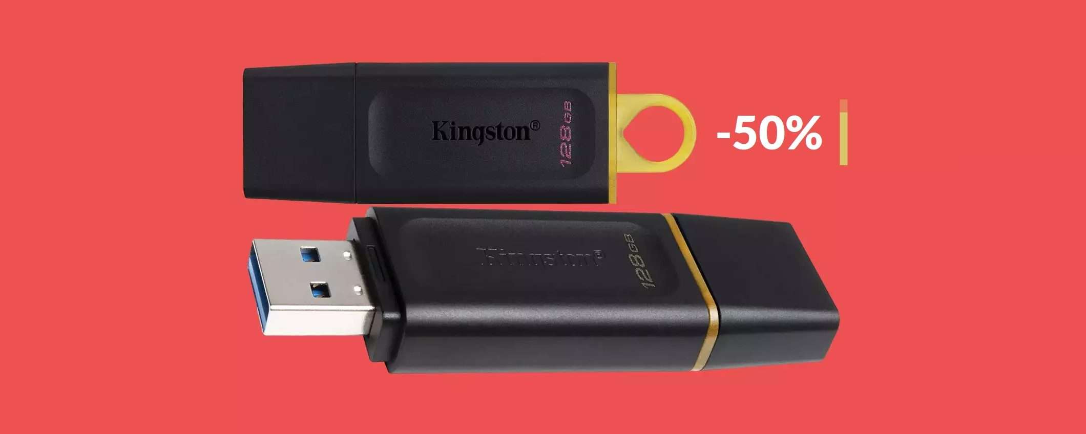 Chiavetta USB 128GB a METÀ PREZZO: la porti a casa con soli 9€