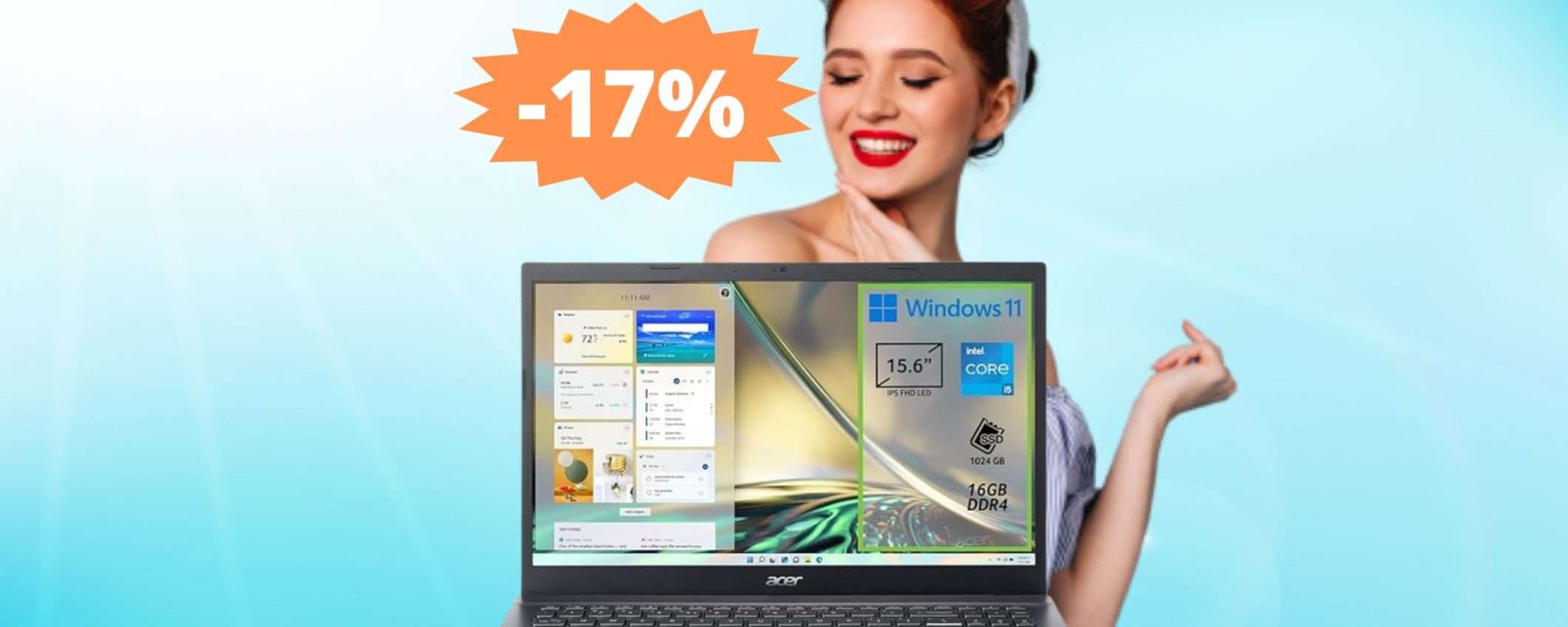 Acer Aspire 5: l'occasione del Black Friday (-17%) Acer Aspire 5: l'occasione del Black Friday (-17%)