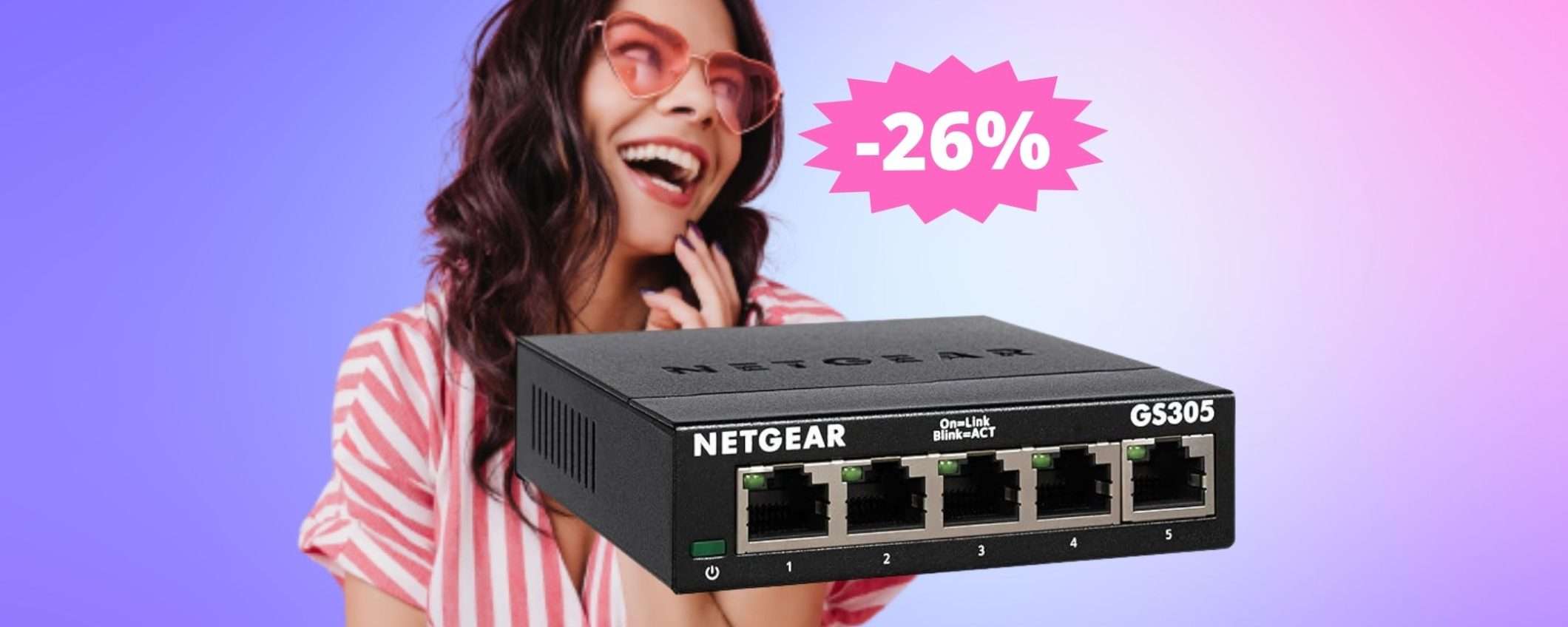 NETGEAR Switch Ethernet 5 porte: un AFFARE imperdibile NETGEAR Switch Ethernet 5 porte: un AFFARE imperdibile