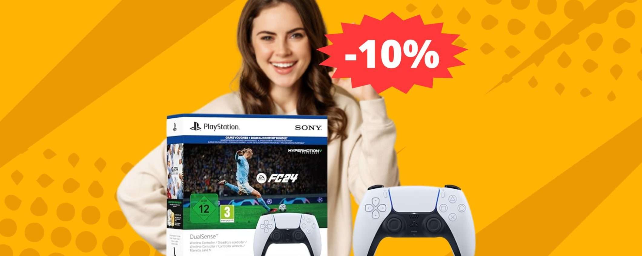 Playstation 5 Dualsense + EA FC 24: OFFERTA imperdibile su Amazon Playstation 5 Dualsense + EA FC 24: OFFERTA imperdibile su Amazon