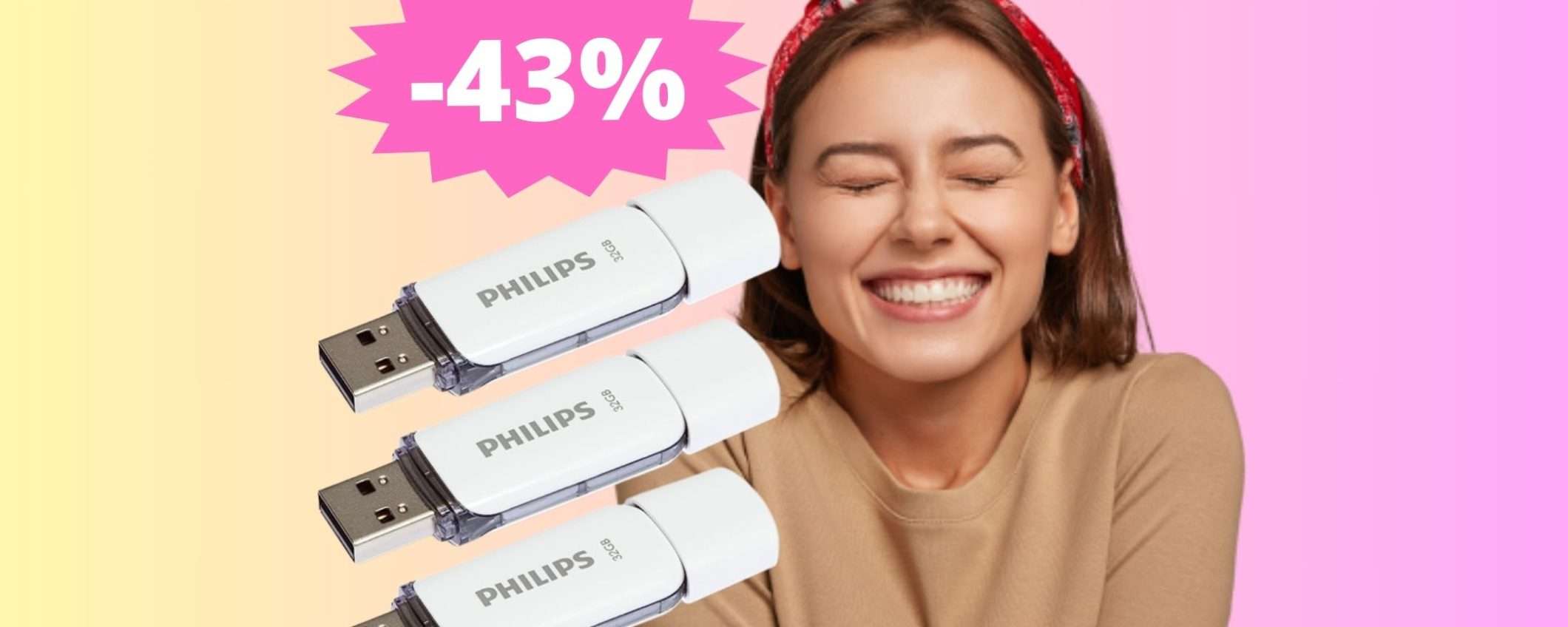 Pen Drive Philips da 32GB: un'OCCASIONE pazzesca (-43%)