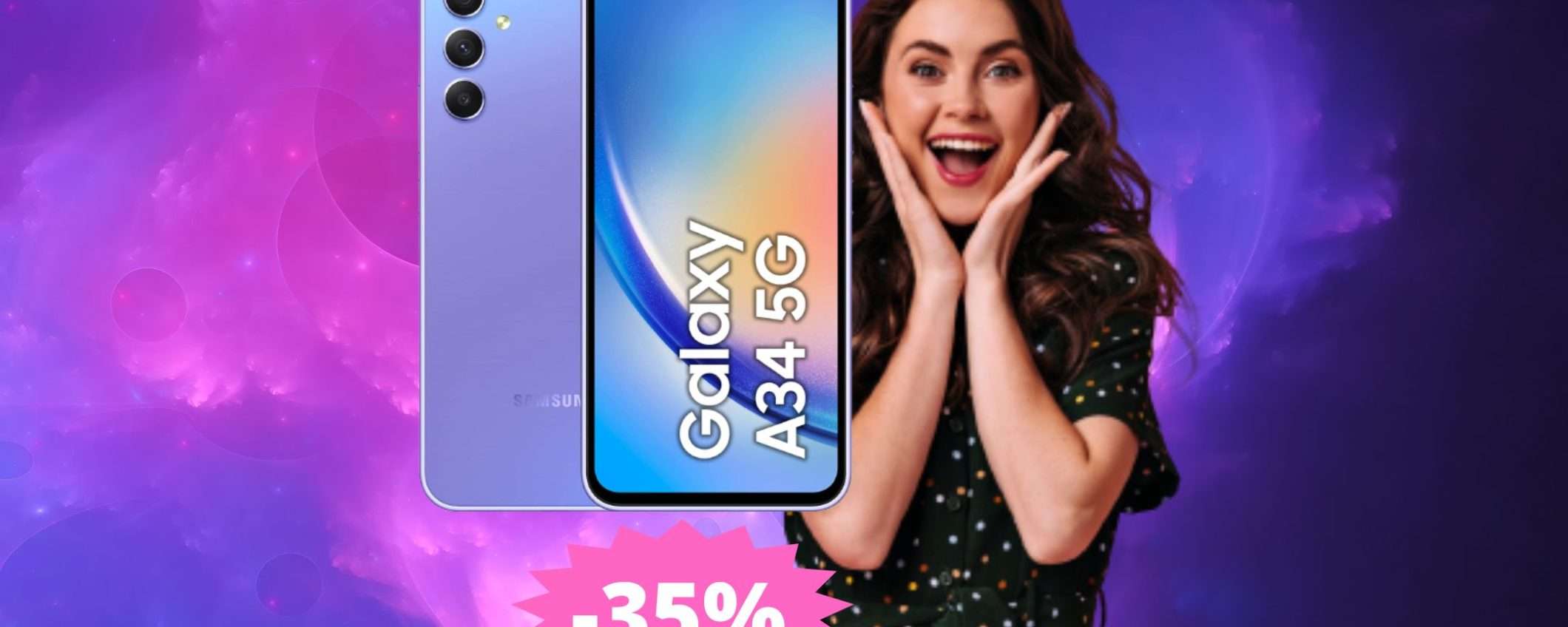 Samsung Galaxy A34: sconto SPECIALE su Amazon (-35%) Samsung Galaxy A34: sconto SPECIALE su Amazon (-35%)