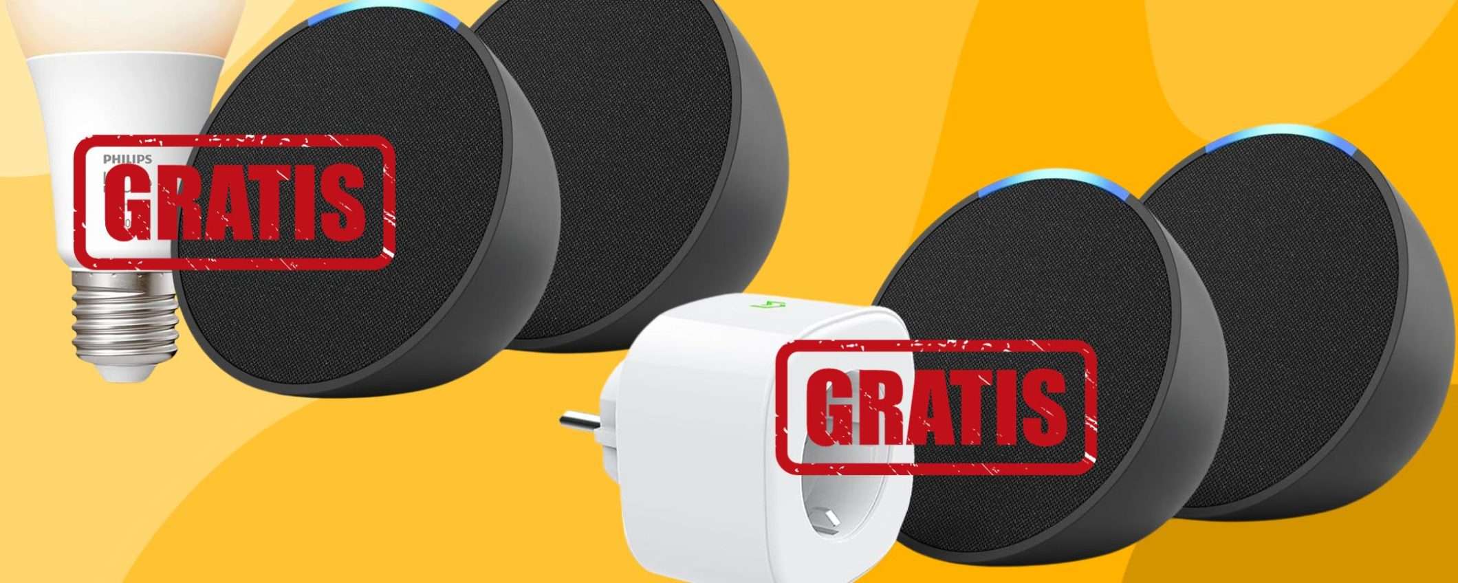 GRATIS un Echo Pop e una presa o lampadina smart per ogni Echo Pop comprato GRATIS un Echo Pop e una presa o lampadina smart per ogni Echo Pop comprato