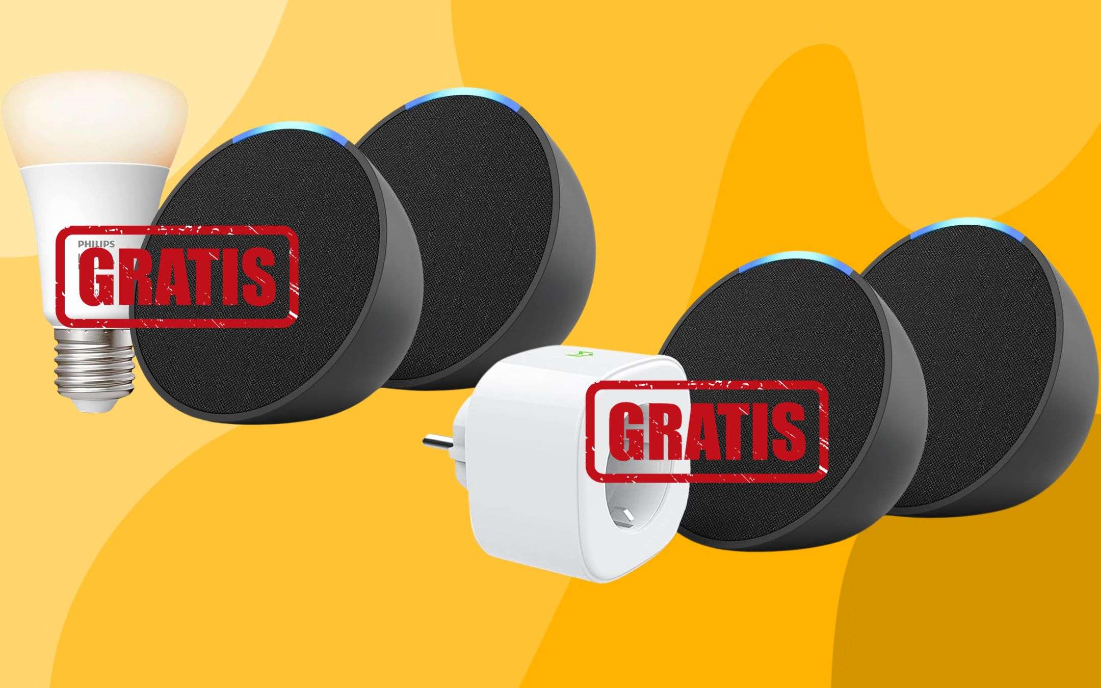 Kit Casa Intelligente: 2 Echo Pop + Philips Hue White - Controllo Luci Con Alexa - Colore Antracite - Foto 3