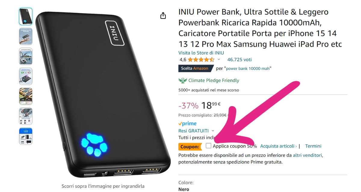 follia-amazon-power-bank-potente-doppio-sconto-9e-coupon