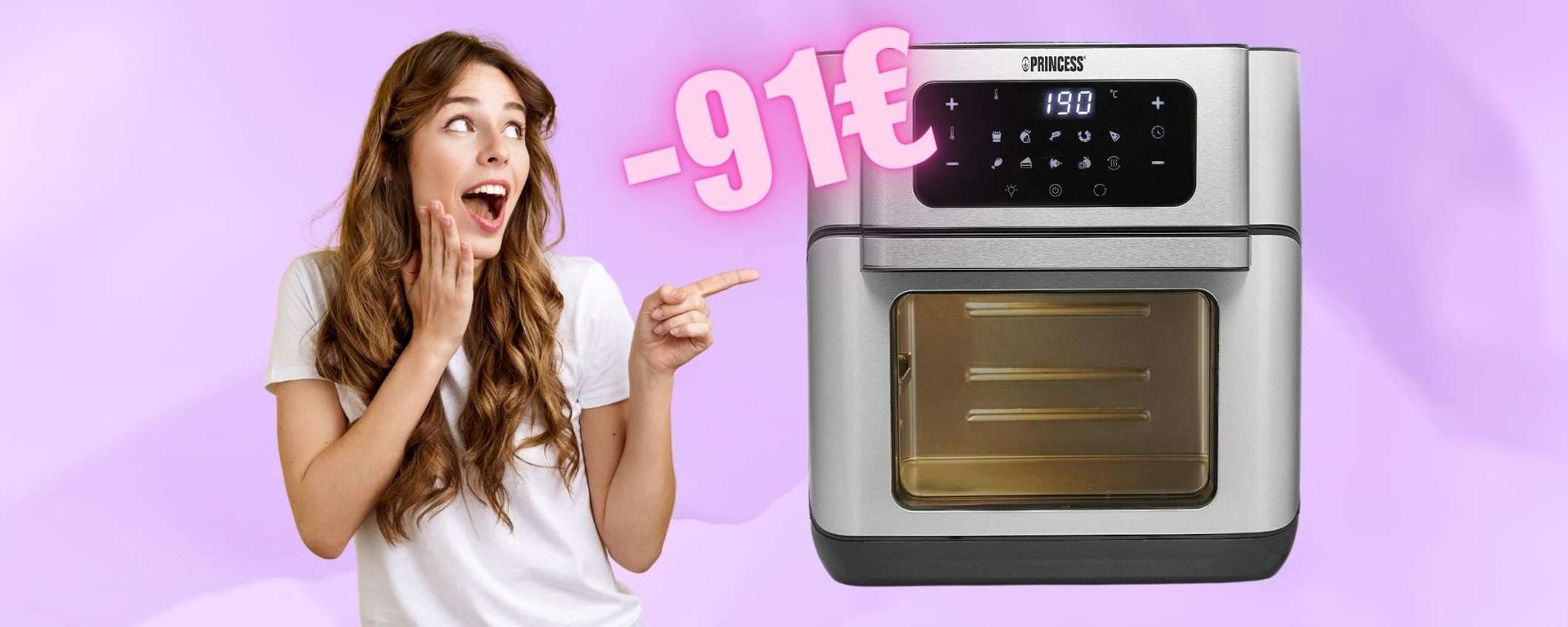 Friggitrice ad aria da 10L con cestello rotante e 3 griglie (-91€) Friggitrice ad aria da 10L con cestello rotante e 3 griglie (-91€)