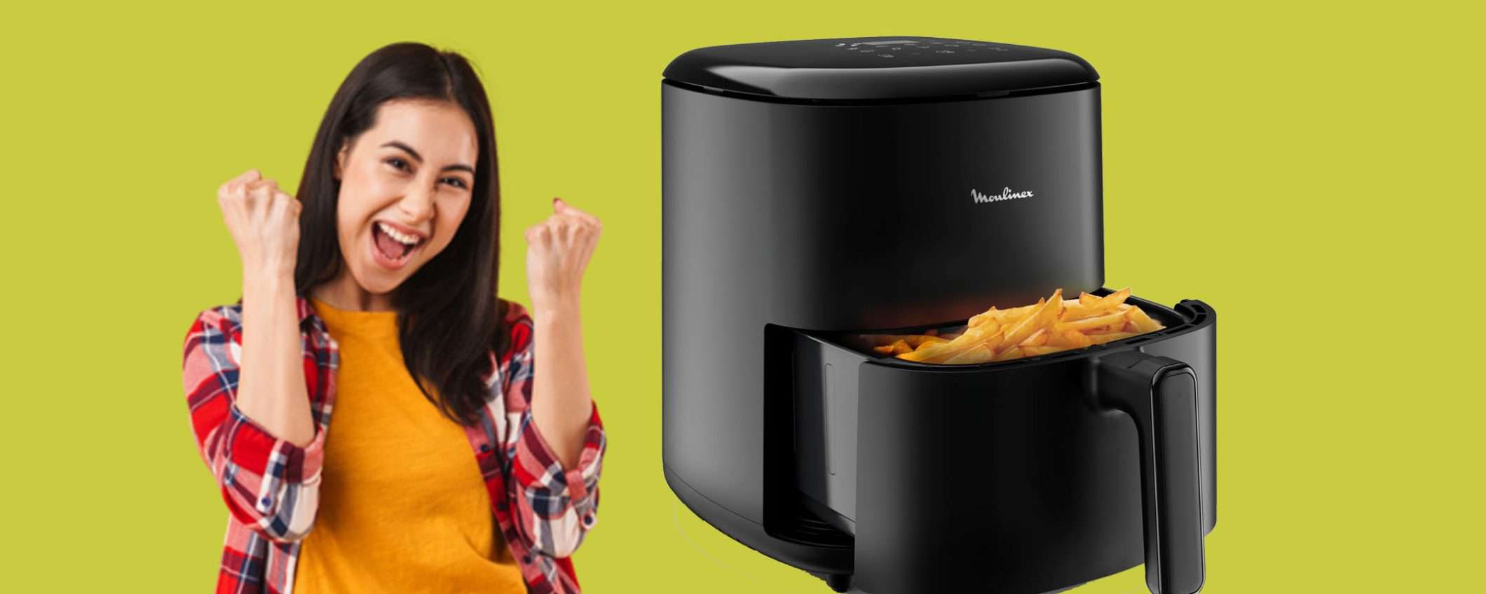 Friggitrice ad aria Moulinex da 5 litri in offerta super (Black Friday) Friggitrice ad aria Moulinex da 5 litri in offerta super (Black Friday)