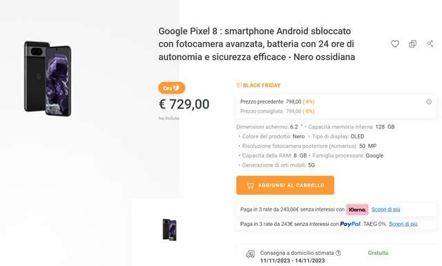 google pixel 8 729 euro