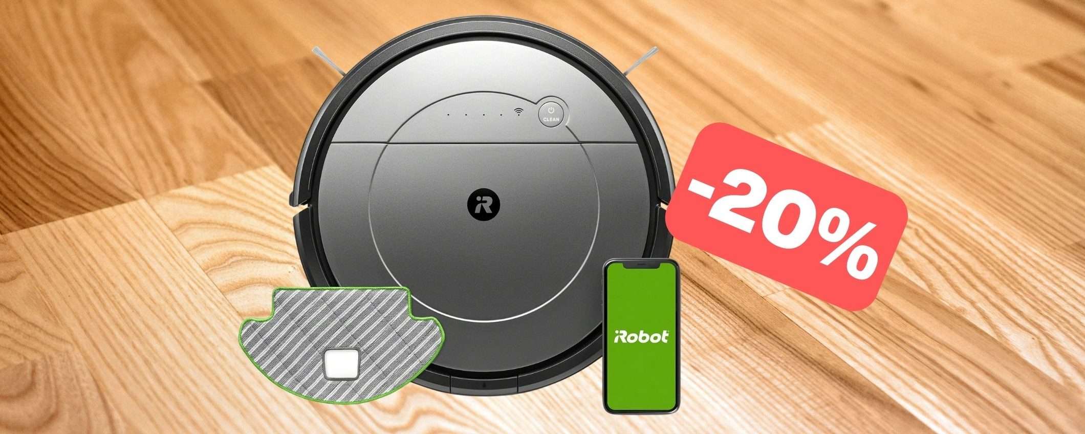 iRobot Roomba robot aspirapolvere e lavapavimenti in OFFERTA LAMPO su Amazon (-20%) iRobot Roomba robot aspirapolvere e lavapavimenti in OFFERTA LAMPO su Amazon (-20%)