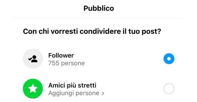 Instagram, come condividere i post solo con gli amici