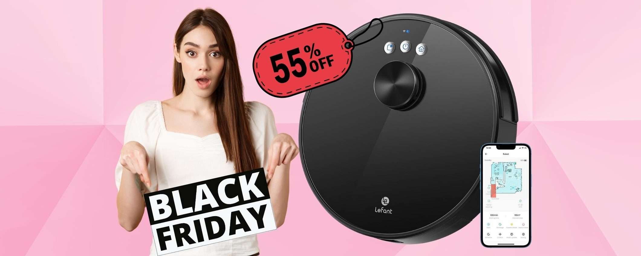 LEFANT LS1: robot aspirapolvere con mappatura in SCONTO del 55% LEFANT LS1: robot aspirapolvere con mappatura in SCONTO del 55%