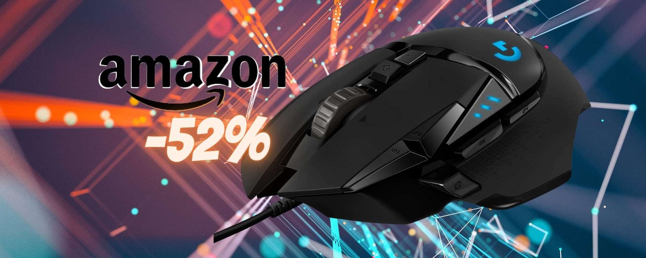 Logitech G502 HERO: il mouse per gamer professionisti al 52% Logitech G502 HERO: il mouse per gamer professionisti al 52%