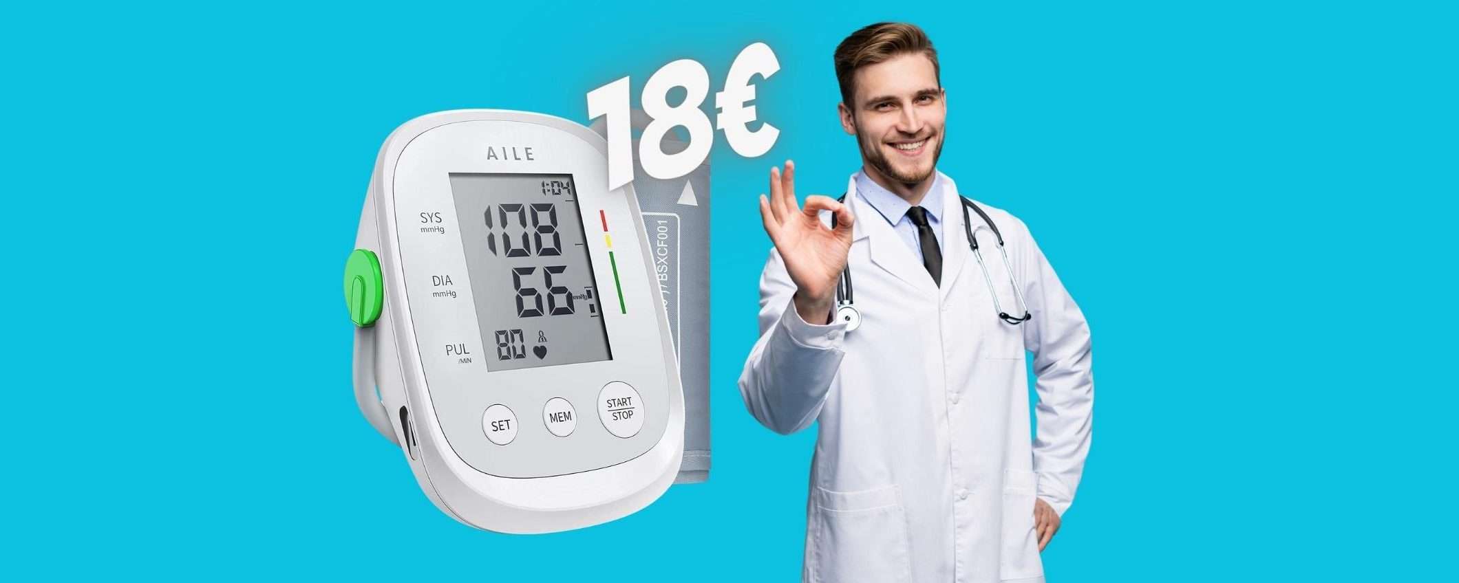 Misuratore di pressione automatico, semplice ed economico (18€)