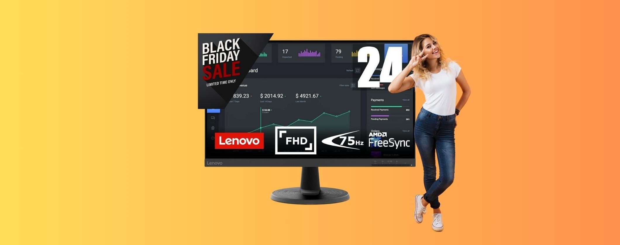 Il Monitor Lenovo D24 è in OFFERTA Black Friday a 99€ Il Monitor Lenovo D24 è in OFFERTA Black Friday a 99€