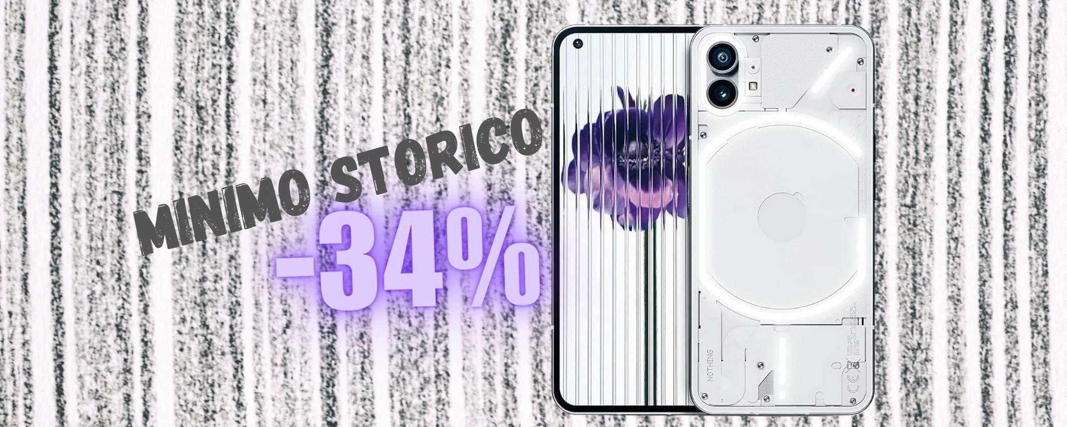Nothing Phone (1) con doppia SIM e 256GB a 180€ in MENO Nothing Phone (1) con doppia SIM e 256GB a 180€ in MENO