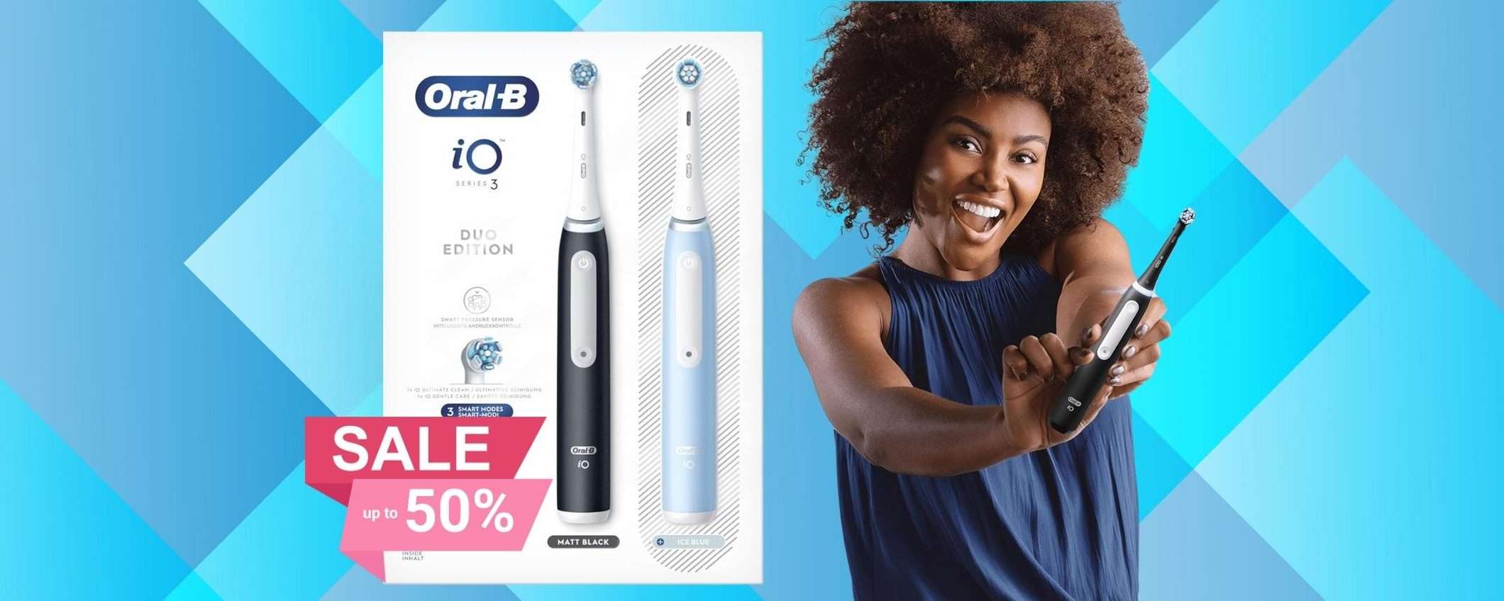 Oral-B iO serie 3: 2 spazzolini elettrici con custodia SCONTATI al 50% Oral-B iO serie 3: 2 spazzolini elettrici con custodia SCONTATI al 50%