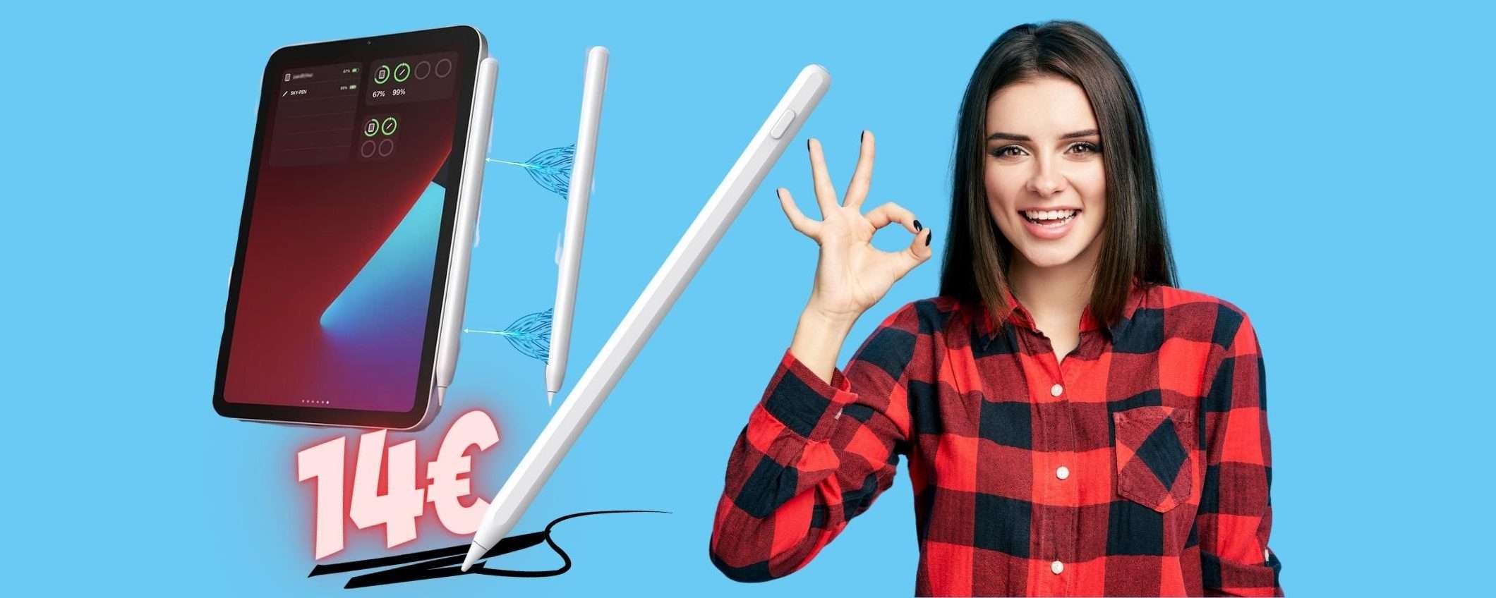 Penna per iPad precisa, con ricarica magnetica (quasi) REGALATA Penna per iPad precisa, con ricarica magnetica (quasi) REGALATA