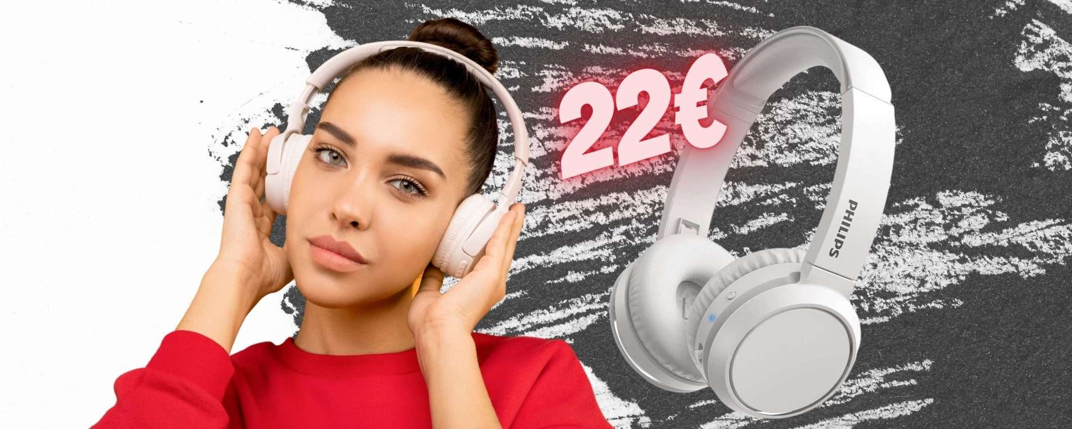 Philips SHOCK: cuffie wireless con bassi potenziati a SOLI 22€ Philips SHOCK: cuffie wireless con bassi potenziati a SOLI 22€