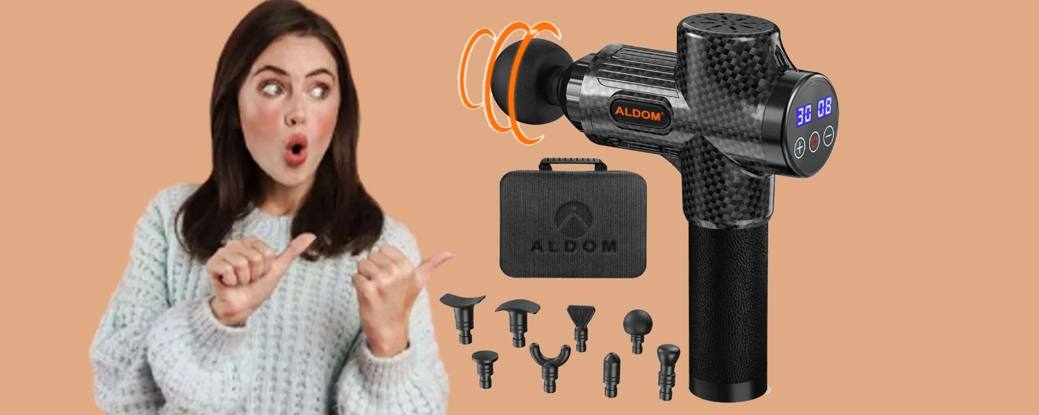 Pistola per massaggio muscolare a 30 velocità: sconto TOP (-64%) Pistola per massaggio muscolare a 30 velocità: sconto TOP (-64%)