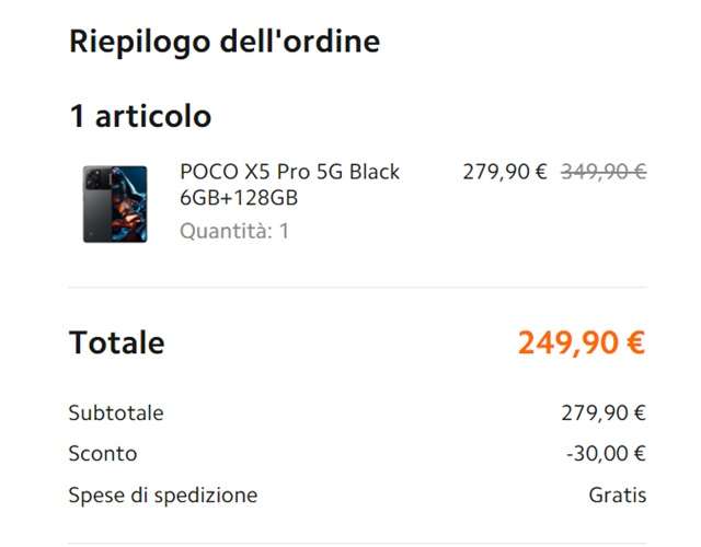 poco x5 pro 249 euro