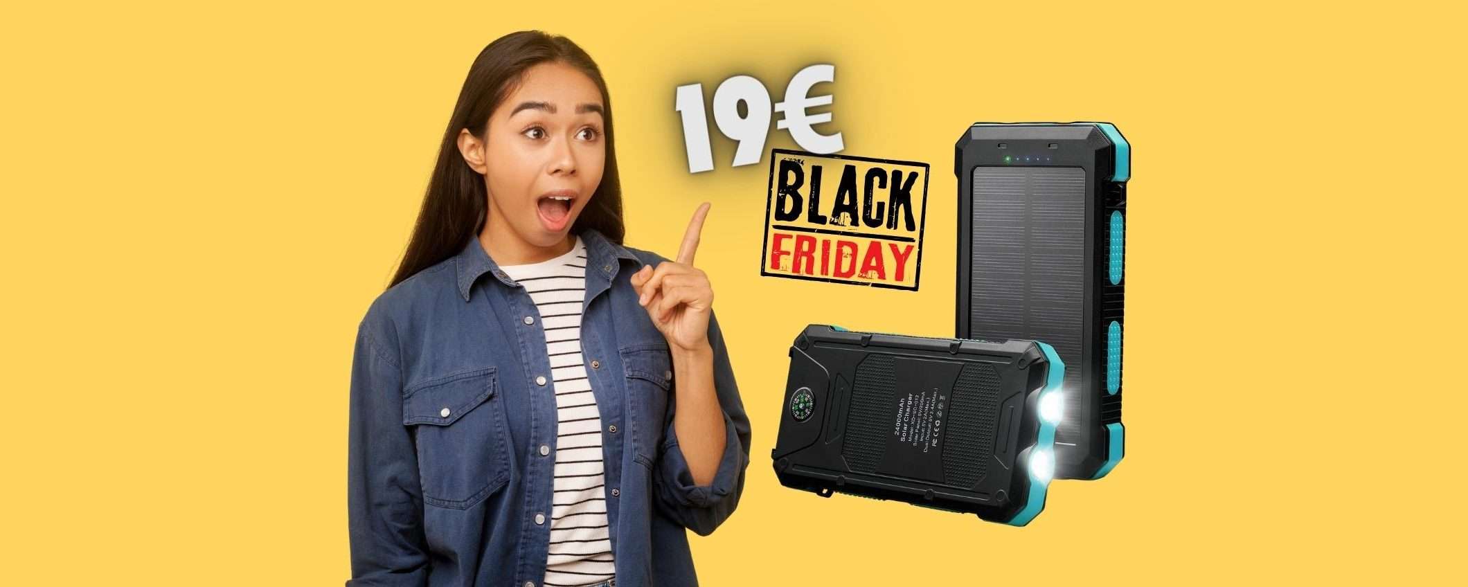 Power bank con batteria solare che non si scarica mai (-60%) Power bank con batteria solare che non si scarica mai (-60%)