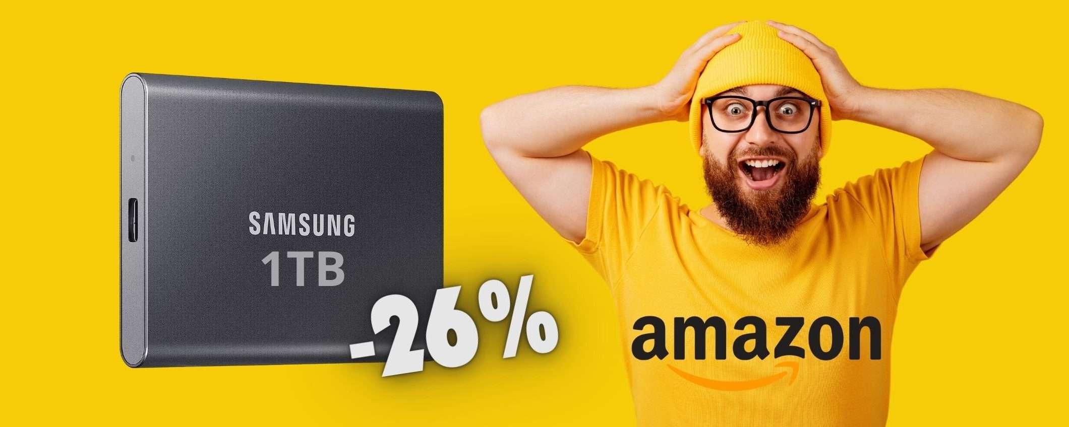 PREZZO STRACCIATO per l'SSD portatile da 1TB di Samsung (-26%)