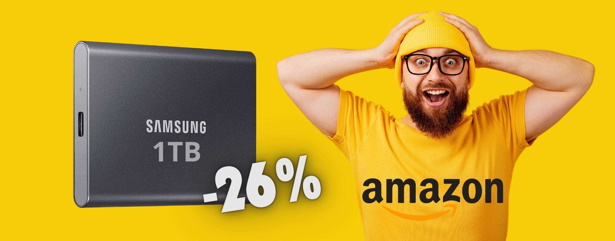 PREZZO STRACCIATO per l'SSD portatile da 1TB di Samsung (-26%)