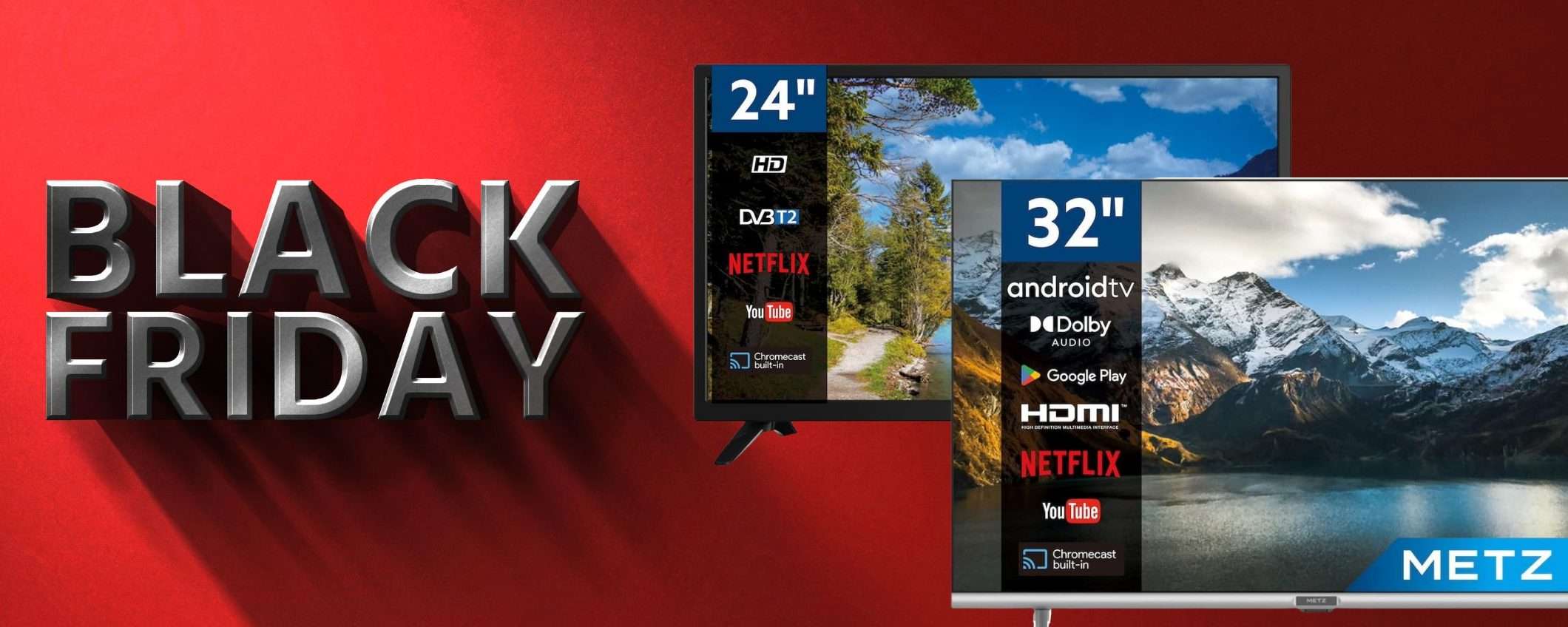 Smart TV a meno di 150€ su Amazon: questo Black Friday è FOLLE Smart TV a meno di 150€ su Amazon: questo Black Friday è FOLLE