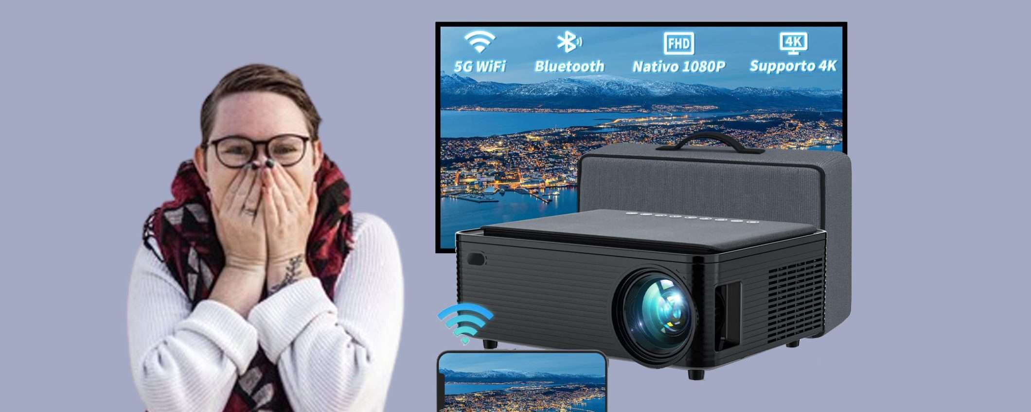 Proiettore Full HD in offerta lampo: prezzo BOMBA su Amazon Proiettore Full HD in offerta lampo: prezzo BOMBA su Amazon
