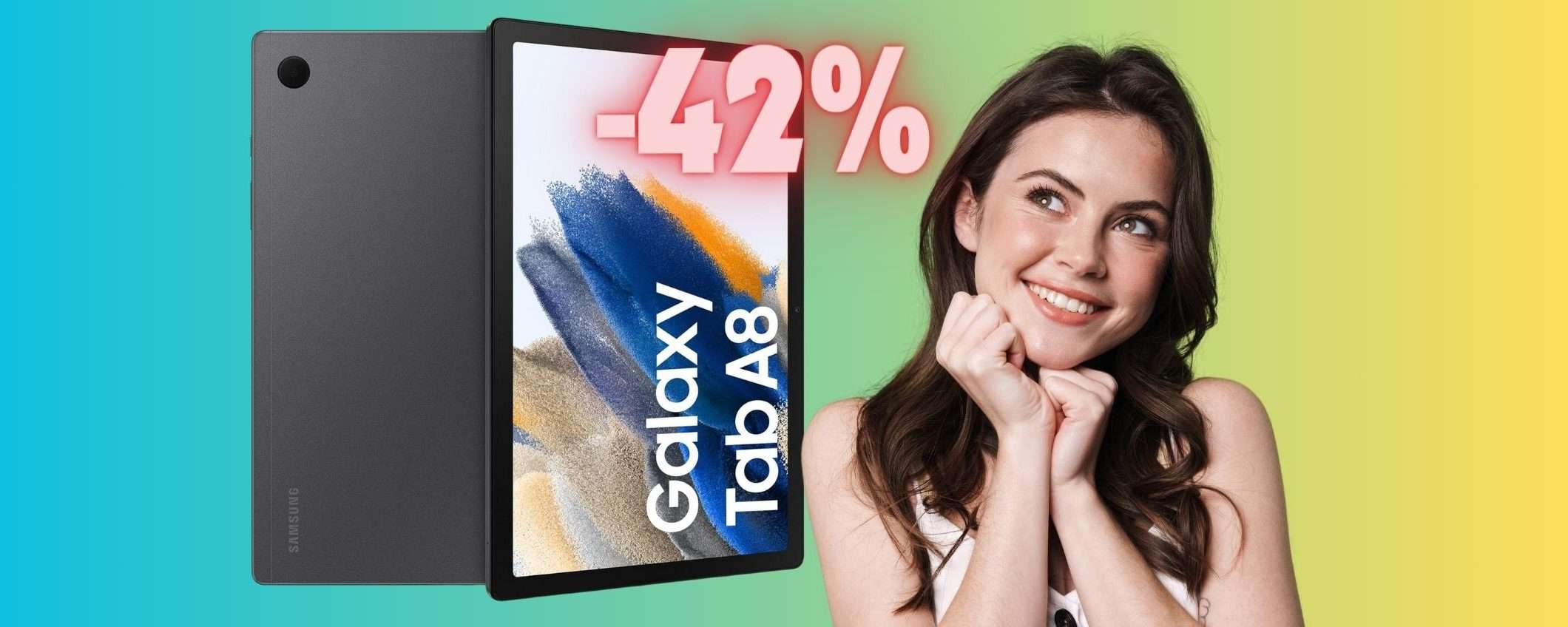 RISPARMIA 131€ e fai tuo il mitico Samsung Galaxy Tab A8 (-42%) RISPARMIA 131€ e fai tuo il mitico Samsung Galaxy Tab A8 (-42%)