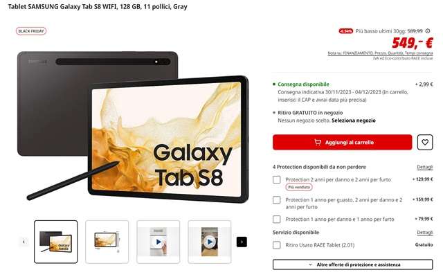 samsung galaxy tab s8 549 euro mediaworld