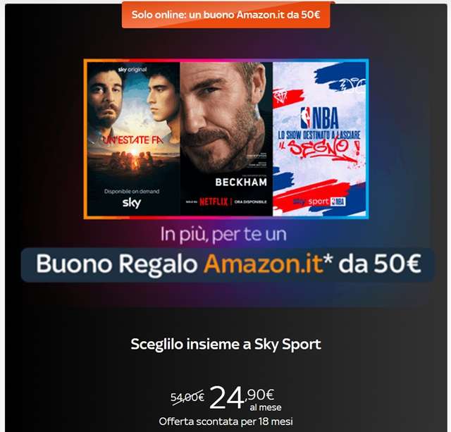 sky tv netflix sky sport pacchetto offerta