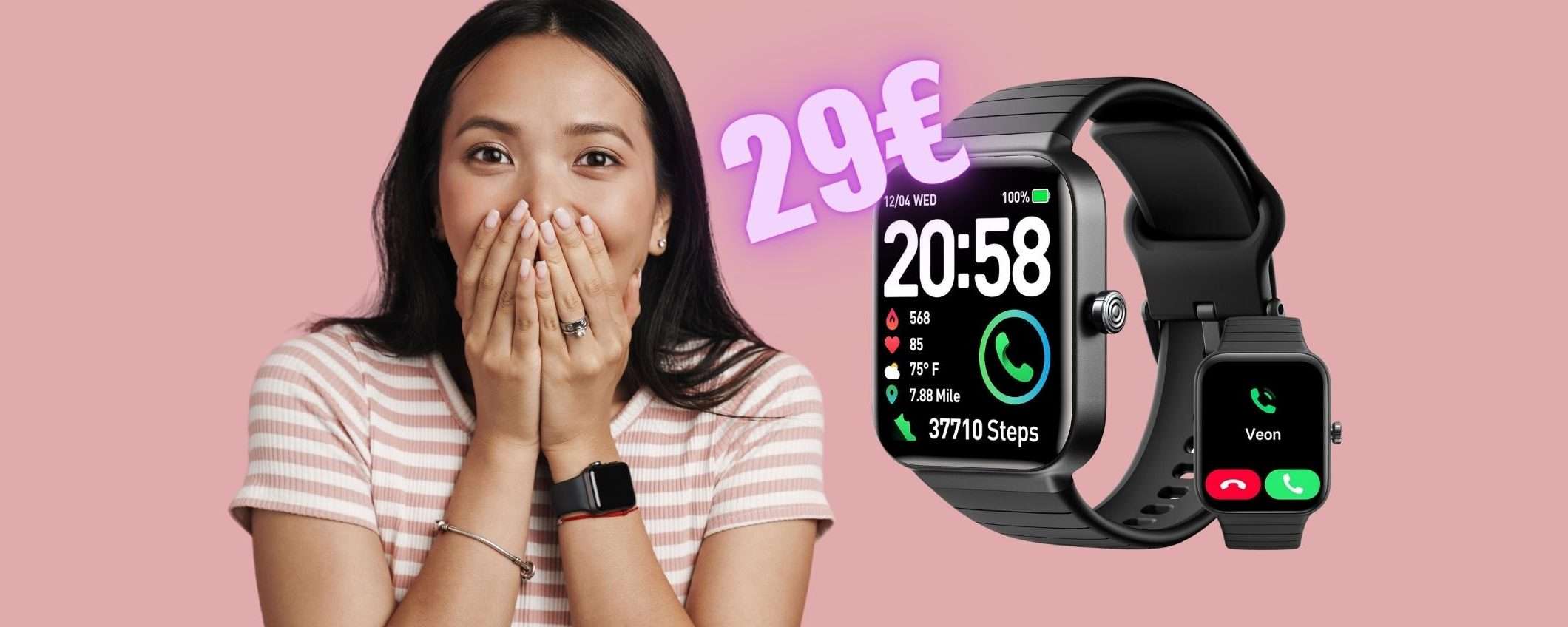 Smartwatch con microfono integrato per le chiamate a SOLI 29€ Smartwatch con microfono integrato per le chiamate a SOLI 29€
