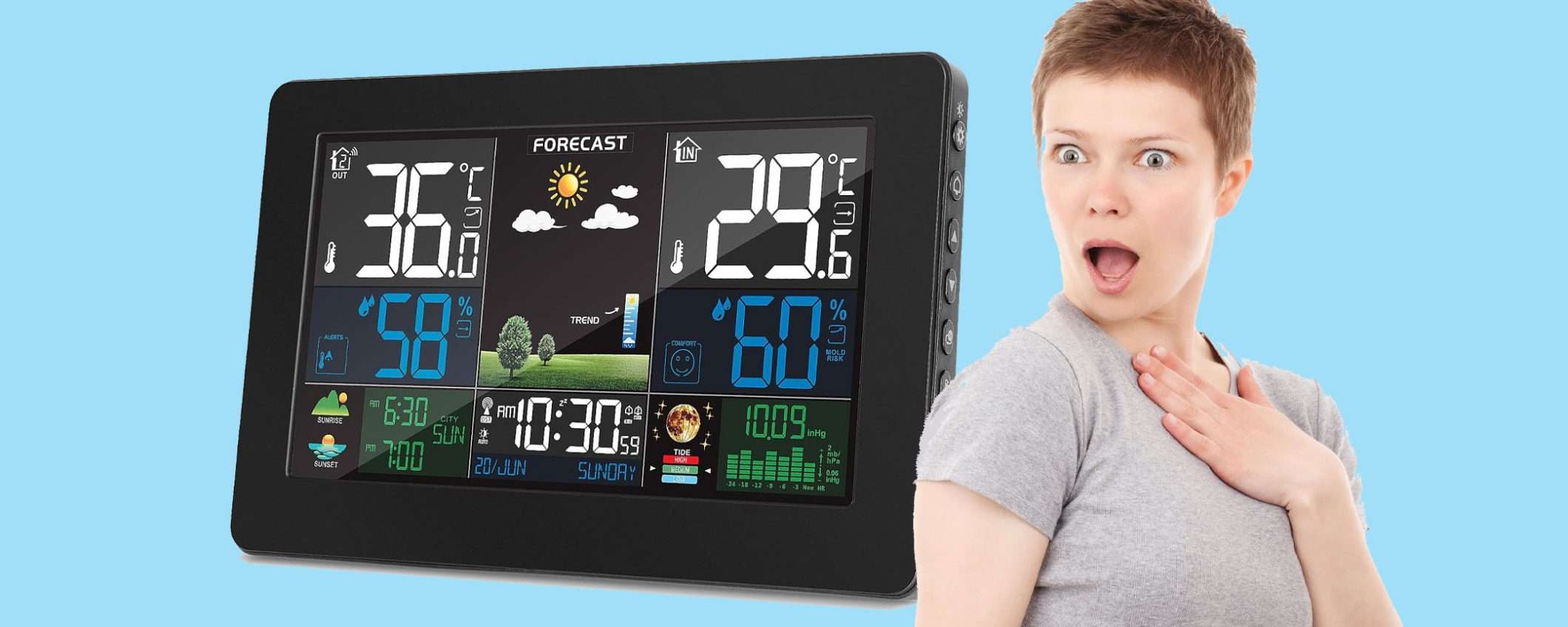 Stazione meteo wireless con sensore esterno al prezzo SUPER! Stazione meteo wireless con sensore esterno al prezzo SUPER!