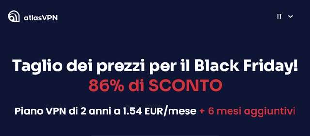 taglio prezzi black friday atlasvpn