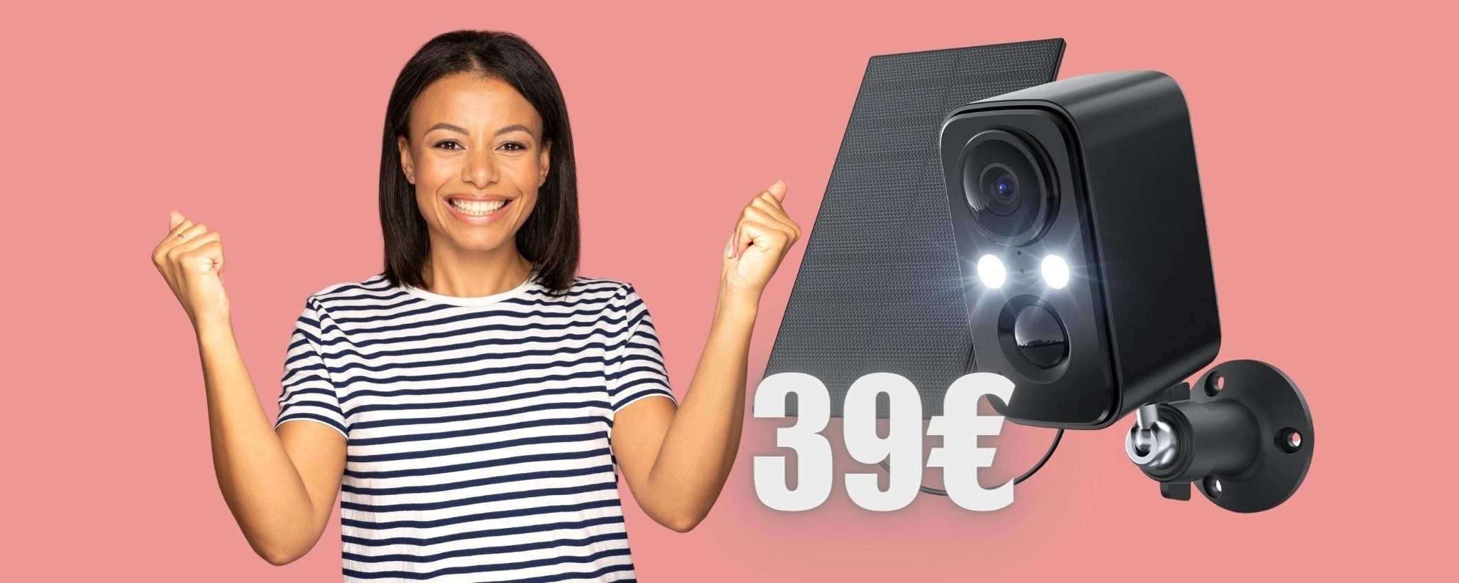 Telecamera WiFi con pannello solare per una CASA SICURA (39€) Telecamera WiFi con pannello solare per una CASA SICURA (39€)