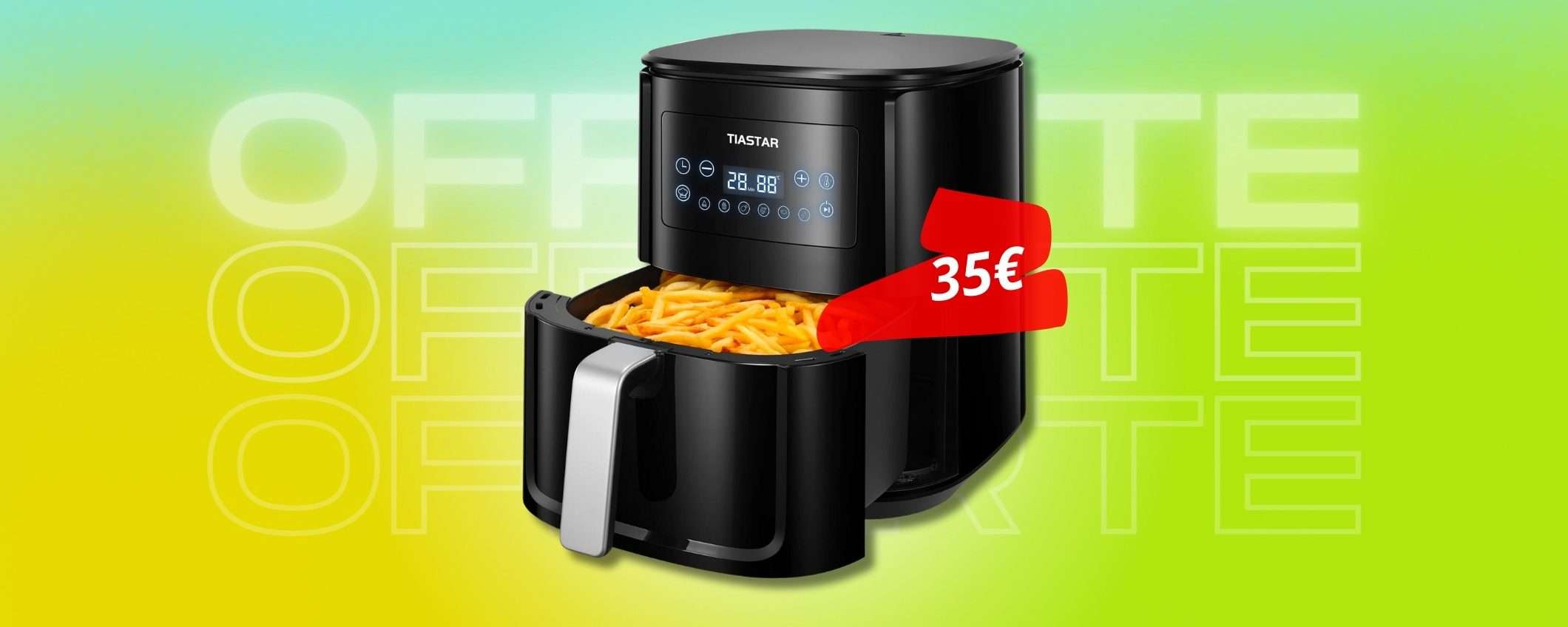 Friggitrice ad aria 5,5L salvaspazio, perfetta in QUALSIASI cucina Friggitrice ad aria 5,5L salvaspazio, perfetta in QUALSIASI cucina