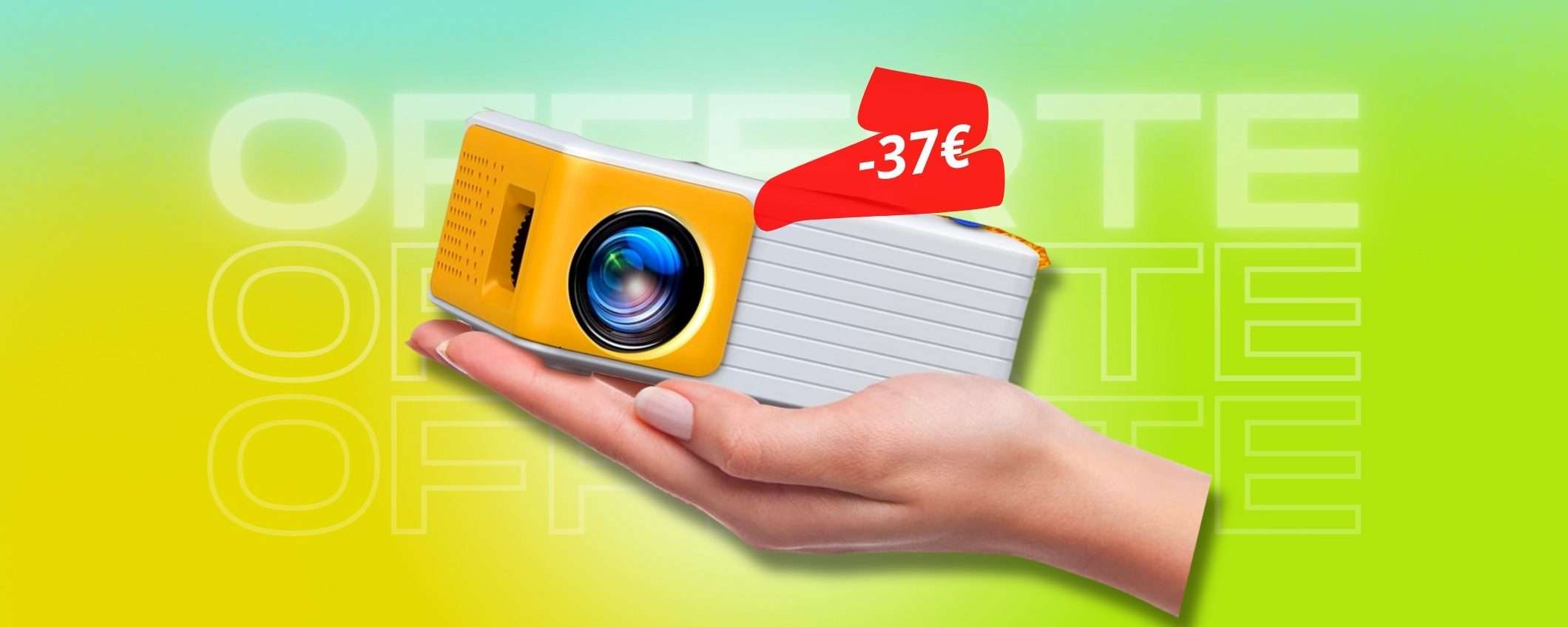 MINUSCOLO proiettore portatile che rende casa un cinema: doppio sconto MINUSCOLO proiettore portatile che rende casa un cinema: doppio sconto