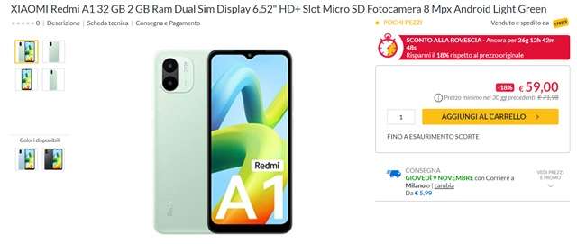 xiaomi redmi a1 59 euro