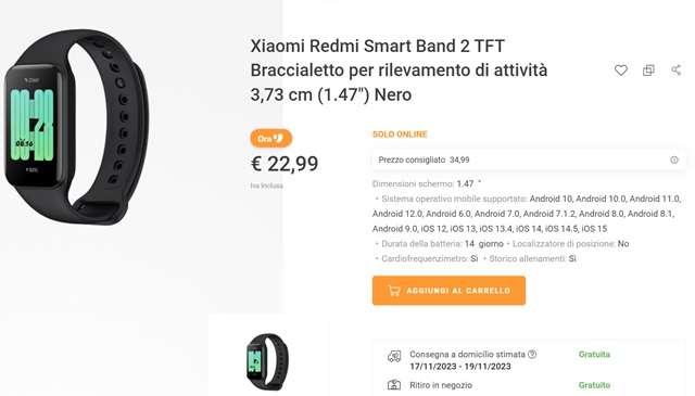 xiaomi redmi smart band 2 unieuro