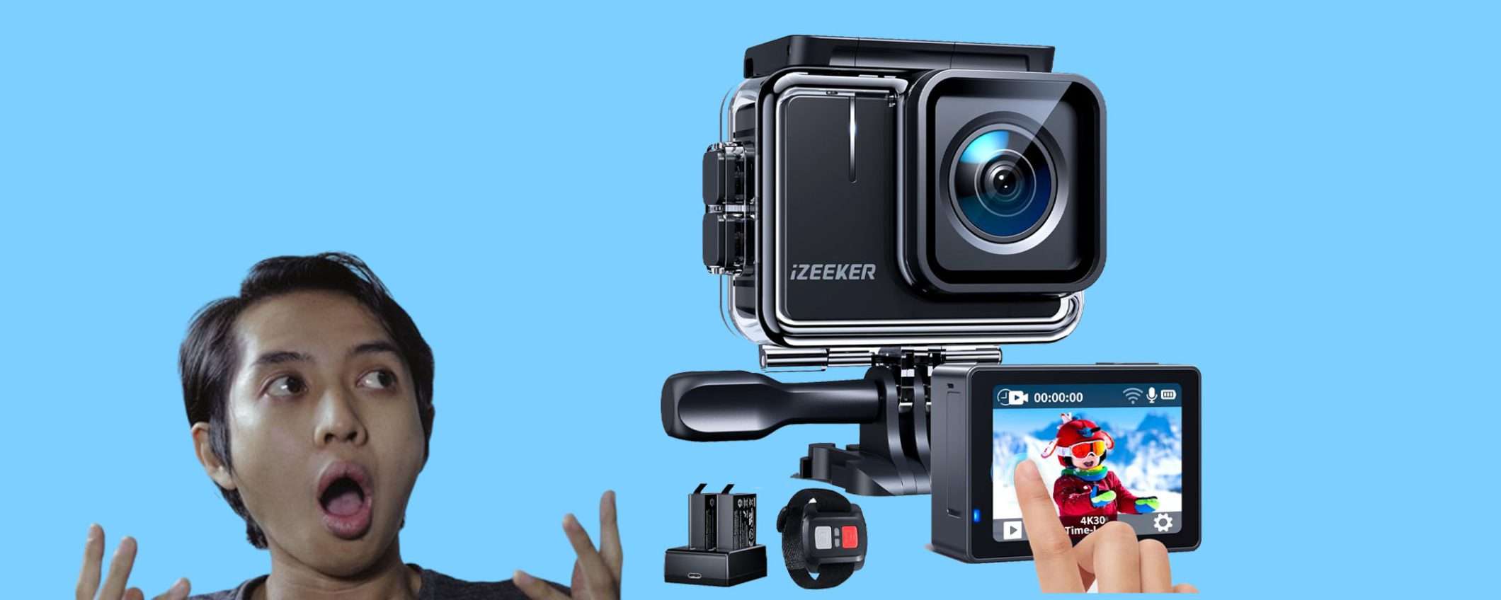 Action Cam UHD 4K con 2 batterie: doppio sconto FOLLE (-63%) Action Cam UHD 4K con 2 batterie: doppio sconto FOLLE (-63%)
