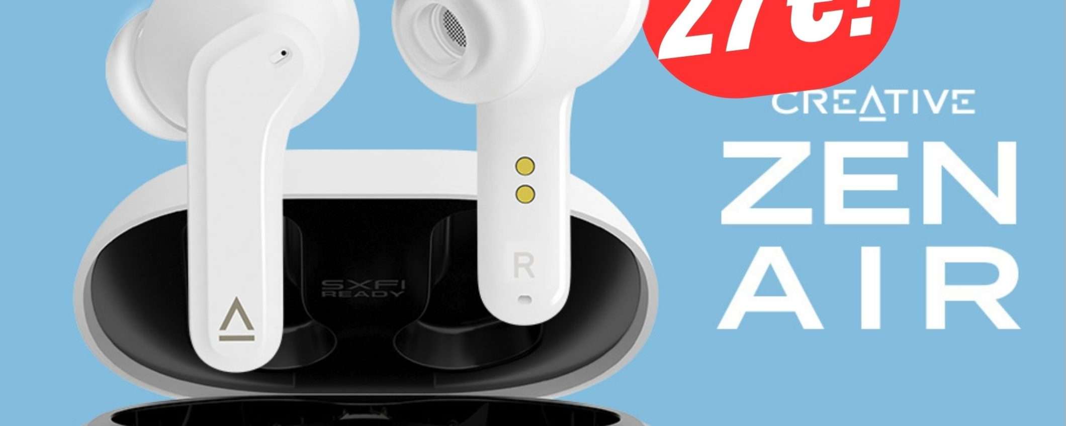 Gli Auricolari CREATIVE con Cancellazione del Rumore CROLLANO a 27€ col COUPON! Gli Auricolari CREATIVE con Cancellazione del Rumore CROLLANO a 27€ col COUPON!