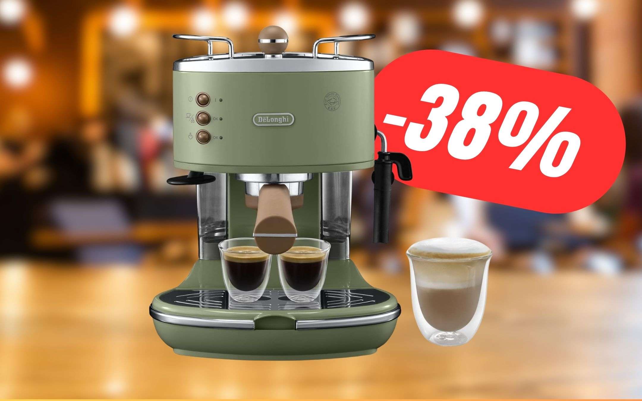 De'Longhi Icona Vintage Macchina Da Caffè Espresso - Verde, Con Cappuccino System - Foto 2