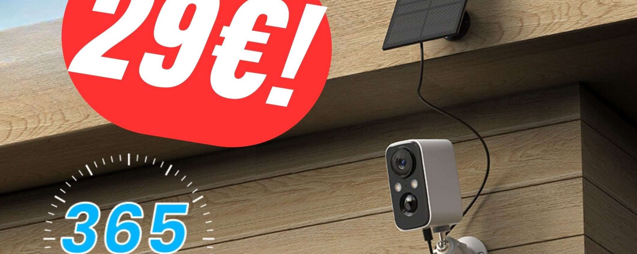 Questa Telecamera di Sorveglianza ha il Pannello Solare (ed è scontata del 50%) Questa Telecamera di Sorveglianza ha il Pannello Solare (ed è scontata del 50%)