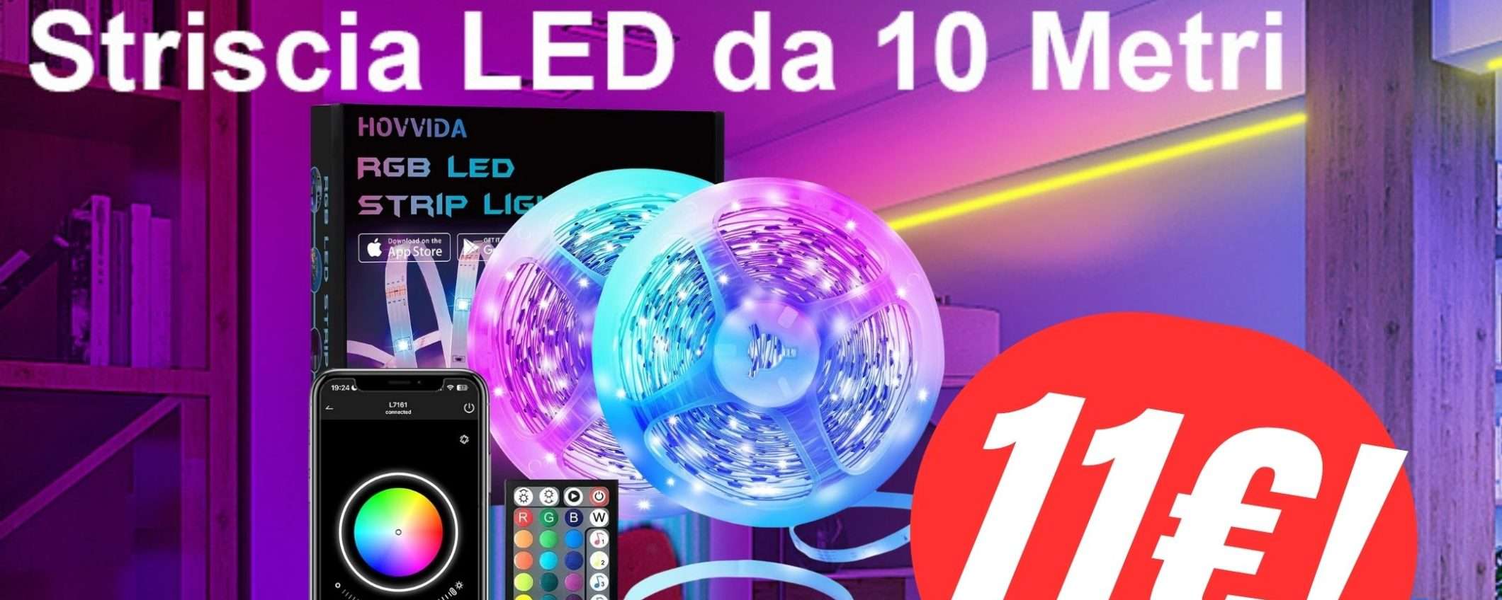 SCONTO FOLLE per questa Striscia LED da 10 metri: solo 11€! SCONTO FOLLE per questa Striscia LED da 10 metri: solo 11€!