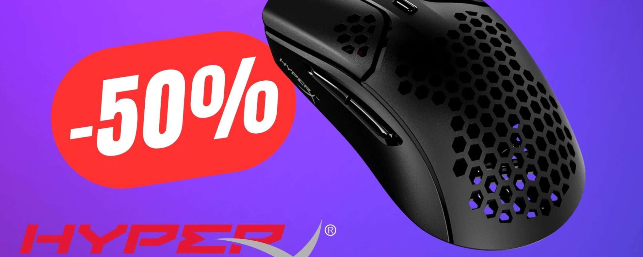 SCONTO FOLLE per il mouse ultra-leggero di HyperX (-50%!) SCONTO FOLLE per il mouse ultra-leggero di HyperX (-50%!)