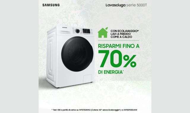Lavasciuga Samsung risparmio energetico